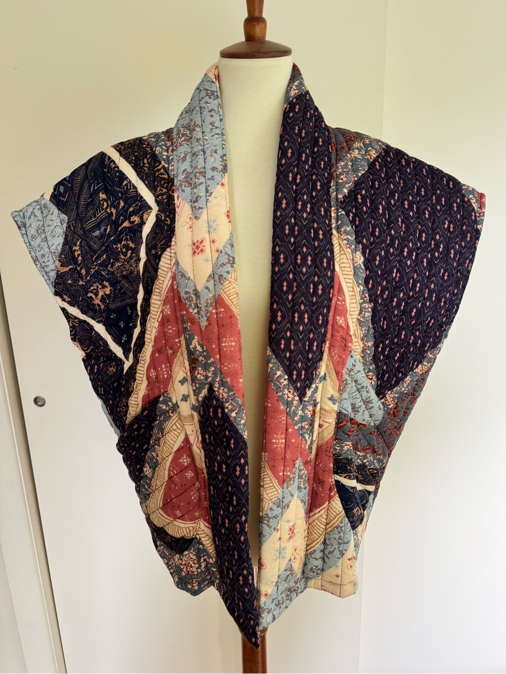 Quilted Patchwork Wrap Jacket Vest - Multi Color
